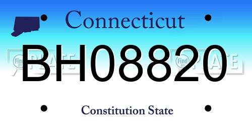 BH08820 Connecticut License Plate