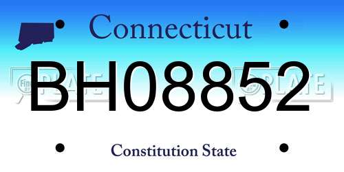 BH08852 Connecticut License Plate