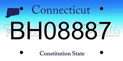 BH08887 Connecticut License Plate