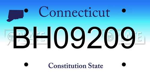 BH09209 Connecticut License Plate
