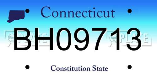 BH09713 Connecticut License Plate
