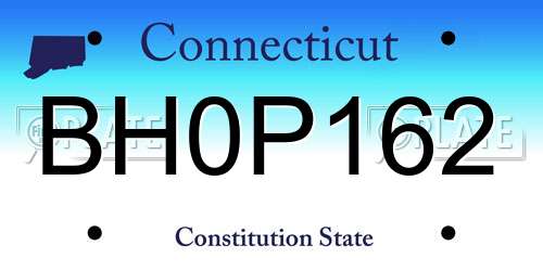 BH0P162 Connecticut License Plate