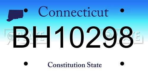 BH10298 Connecticut License Plate