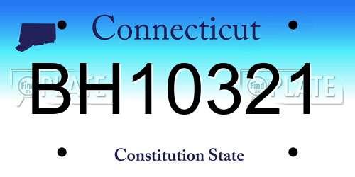 BH10321 Connecticut License Plate