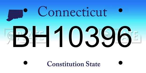 BH10396 Connecticut License Plate