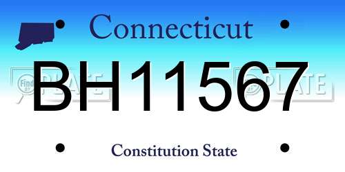 BH11567 Connecticut License Plate