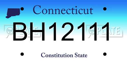 BH12111 Connecticut License Plate