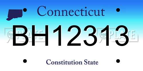 BH12313 Connecticut License Plate