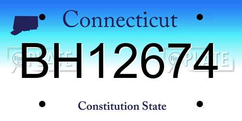 BH12674 Connecticut License Plate