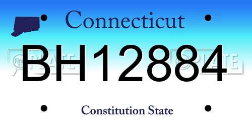 BH12884 Connecticut License Plate