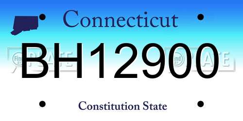 BH12900 Connecticut License Plate