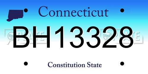 BH13328 Connecticut License Plate