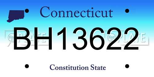 BH13622 Connecticut License Plate