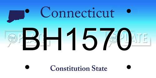 BH1570 Connecticut License Plate
