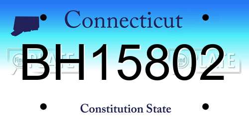 BH15802 Connecticut License Plate