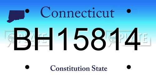 BH15814 Connecticut License Plate