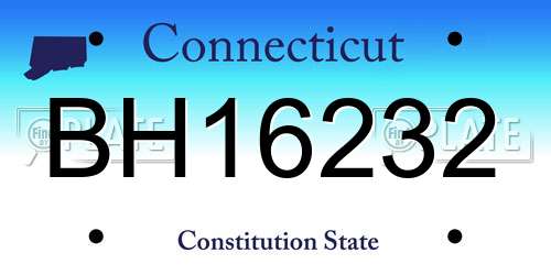 BH16232 Connecticut License Plate