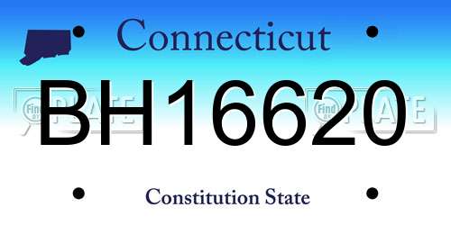 BH16620 Connecticut License Plate