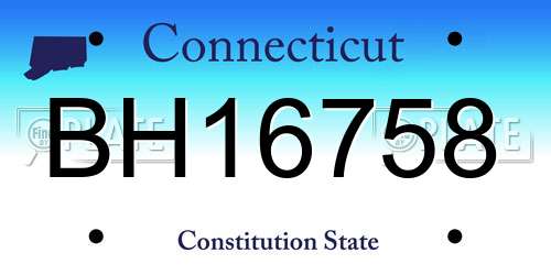 BH16758 Connecticut License Plate