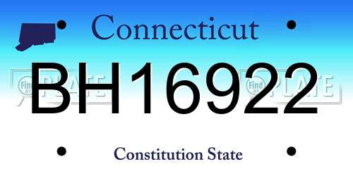 BH16922 Connecticut License Plate