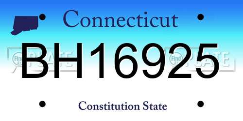 BH16925 Connecticut License Plate