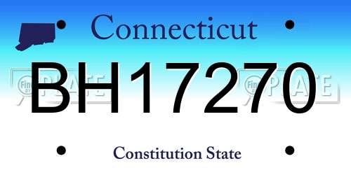 BH17270 Connecticut License Plate