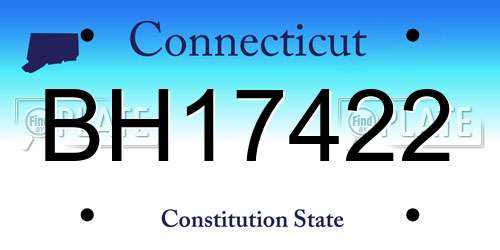 BH17422 Connecticut License Plate