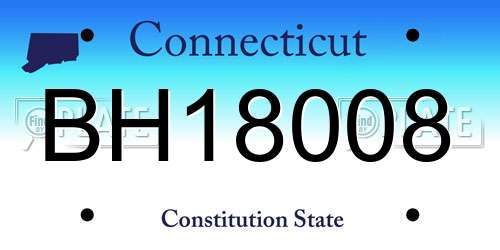 BH18008 Connecticut License Plate