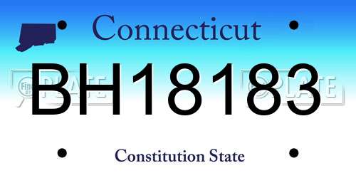 BH18183 Connecticut License Plate