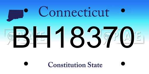 BH18370 Connecticut License Plate