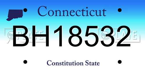 BH18532 Connecticut License Plate