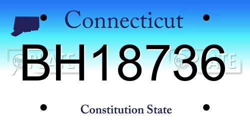 BH18736 Connecticut License Plate