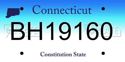 BH19160 Connecticut License Plate