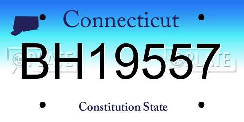 BH19557 Connecticut License Plate