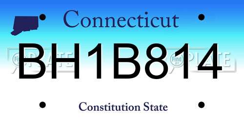 BH1B814 Connecticut License Plate