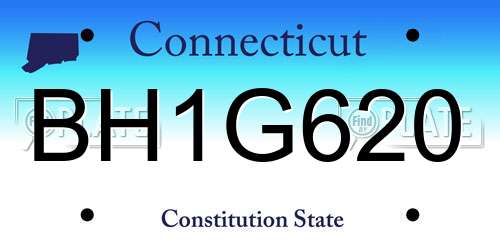 BH1G620 Connecticut License Plate