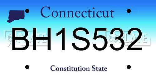 BH1S532 Connecticut License Plate