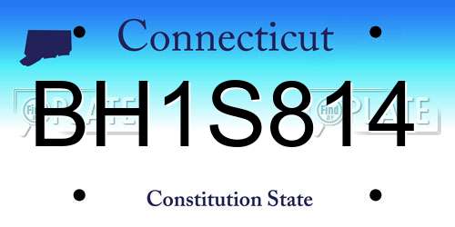 BH1S814 Connecticut License Plate