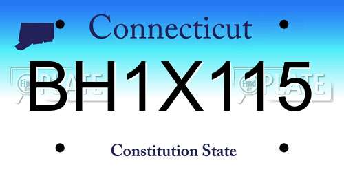 BH1X115 Connecticut License Plate