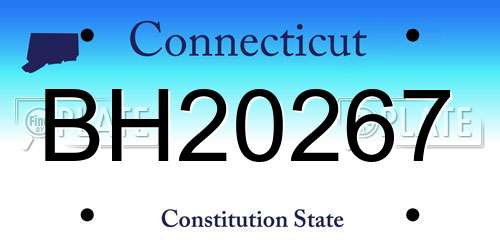 BH20267 Connecticut License Plate