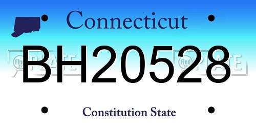 BH20528 Connecticut License Plate
