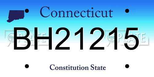 BH21215 Connecticut License Plate