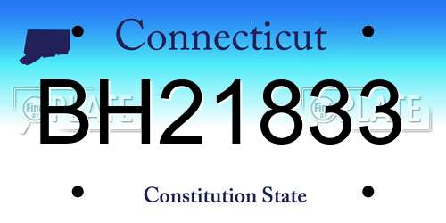 BH21833 Connecticut License Plate