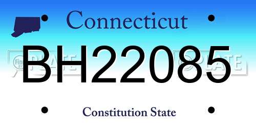 BH22085 Connecticut License Plate
