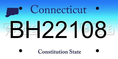 BH22108 Connecticut License Plate