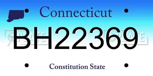 BH22369 Connecticut License Plate