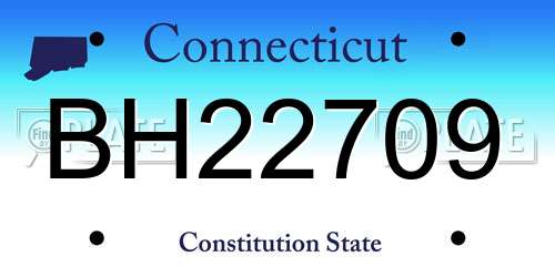 BH22709 Connecticut License Plate