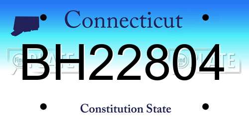 BH22804 Connecticut License Plate