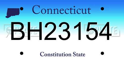 BH23154 Connecticut License Plate
