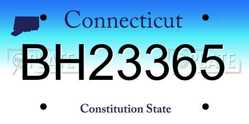 BH23365 Connecticut License Plate